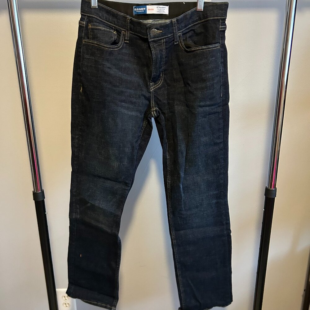 Old Navy Men's Straight Jeans - Dark Blue